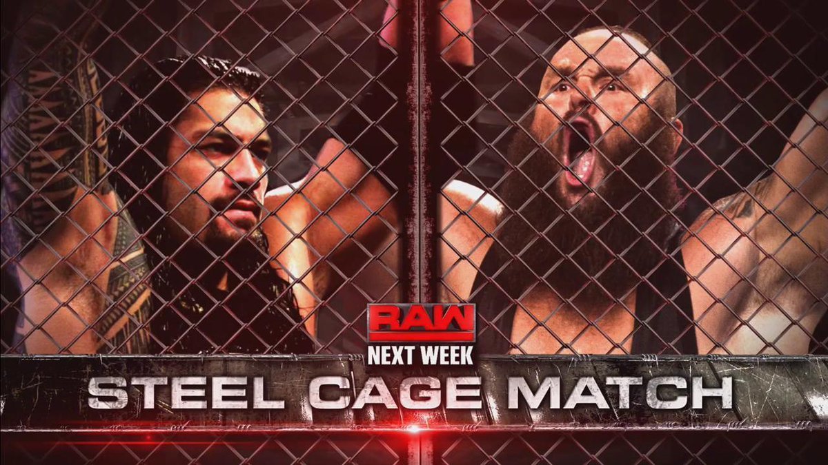 Reigns vs Strowman Steel Cage